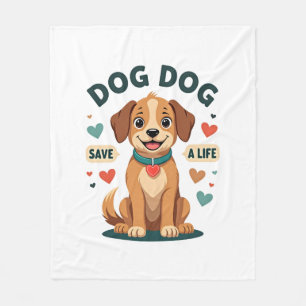 Cobertor De Velo Cachorro Resgate Fofo Vintage Salve Uma Vida Carto
