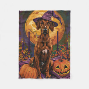 Cobertor De Velo Cachorro Rhodesian Ridgeback Dia das Bruxas Abóbor