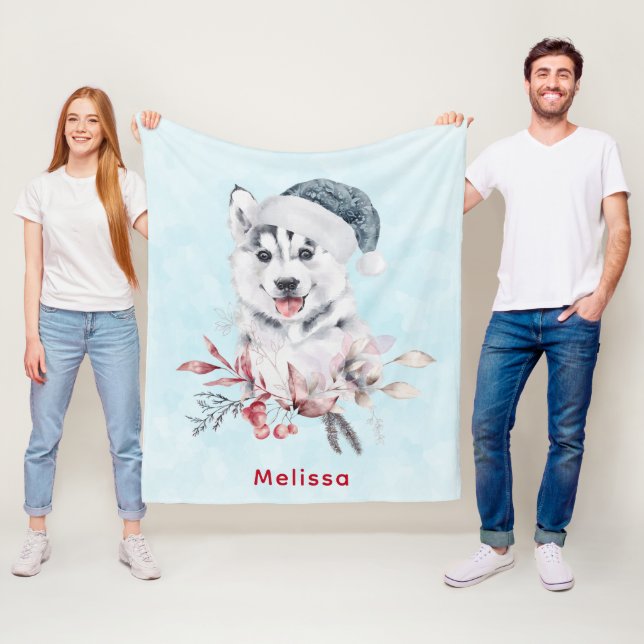 Cobertor De Velo Cachorro Rouco de Natal num Chapéu Santa (In Situ)