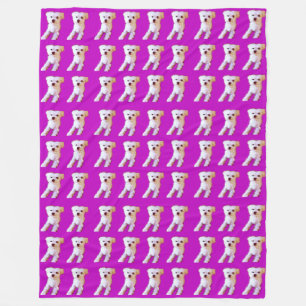 Cobertor De Velo Cachorro Vermelho, Púrpura, Cachorro Branco, Cuzin