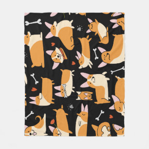 Cobertor De Velo Cachorros Corgi, Lindo Fundo.