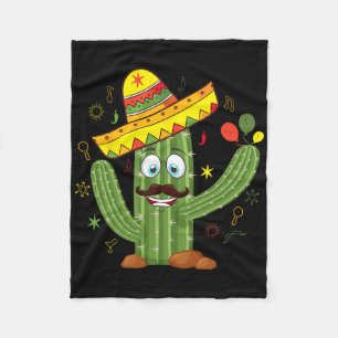 Cobertor De Velo Cactus Vestindo Sombrero Mexicano Fiesta Cinco De