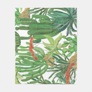 Cobertor De Velo Cactus Watercolor: pintura de padrão sem costura