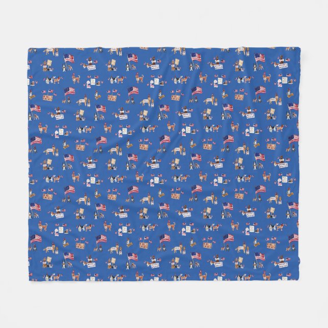 Cobertor De Velo CÃES 4 DEMOCRACIA Azul Patriótico (Frente (Horizontal))