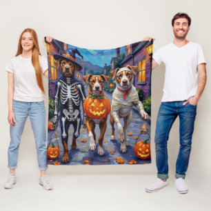 Cobertor De Velo Cães American Staffordshire Terrier no Halloween