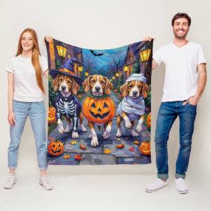 Cobertor De Velo Cães Beagle Trick-or-Treating em Fantasia de Hallo