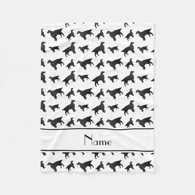 Cobertor De Velo Cães brancos conhecidos personalizados do setter (Frente)