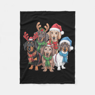 Cobertor De Velo Cães De Dachshund Vestidos Em Aposentado Festivo