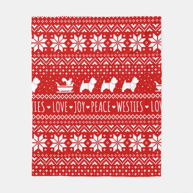 Cobertor De Velo Cães de Natal dos Camarões do Oeste dos Highland W (Frente)