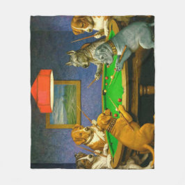 Cobertor De Velo Cães Jogando Sinuca Bilhar Brincadeira Divertida