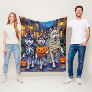 Cobertor De Velo Cães Malamute do Alasca Trick-or-Treating no Hallo