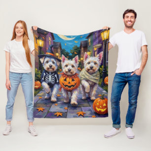 Cobertor De Velo Cães Malteses Fantasiando Fantasias de Halloween