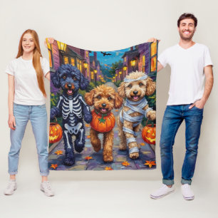 Cobertor De Velo Cães Poodle Fantasias de Halloween Doces ou Traves
