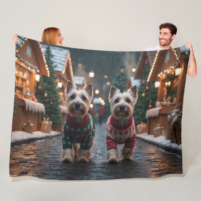 Cobertor De Velo Cães Terrier Escocês Natal Neve Férias (In Situ)