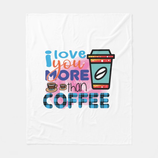 Cobertor De Velo Café Arte Eu Te Amo Mais Que Café (Frente)