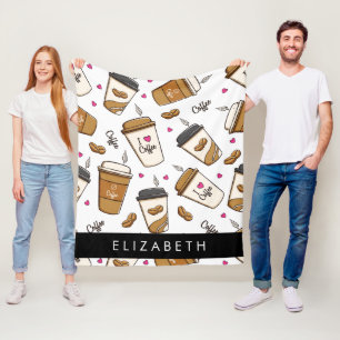 Cobertor De Velo Café, Café Feijão, Café, Café Lover, Seu Nome