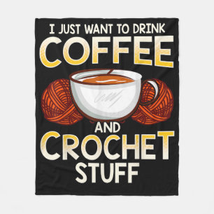 Cobertor De Velo Café De Crochet E Camiseta-Triturada