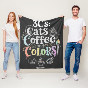 Cobertor De Velo Café e Cores dos Gatos