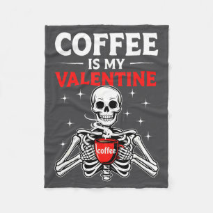 Cobertor De Velo Café É Meu Esqueleto de Valentim Dia dos Namorados