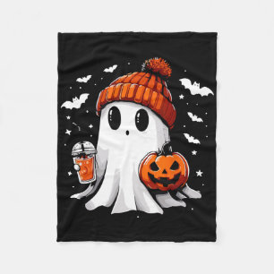 Cobertor De Velo Café Ghost Ghost Bebendo Bonito Café Halloween Caf