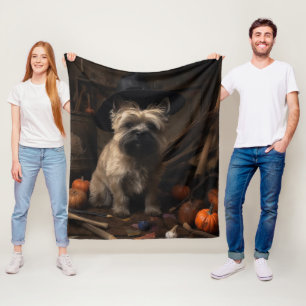 Cobertor De Velo Cairn Terrier Abóboras Dia das Bruxas Assustador