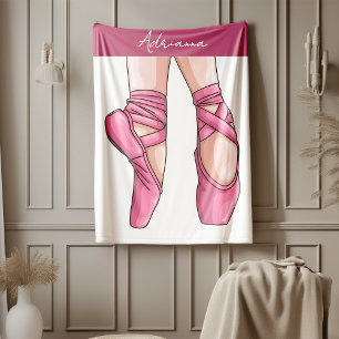 Cobertor De Velo Calçados de Balé rosa desenhados à mão