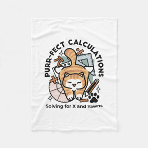 Cobertor De Velo Cálculos Perfeitos – Design de Gato de Matemática