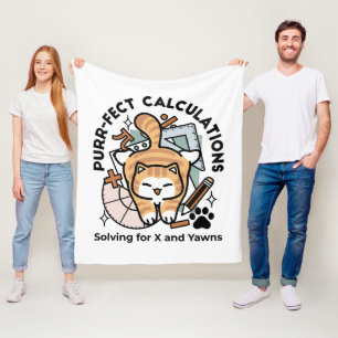Cobertor De Velo Cálculos Perfeitos – Design de Gato de Matemática