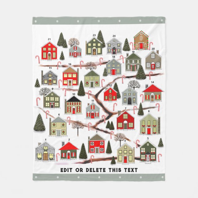 Cobertor De Velo Calendário do Advento de Natal (Frente)