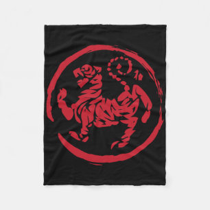 Cobertor De Velo Caligrafia Artes Marciais Ano Tigre Símbolo Karate