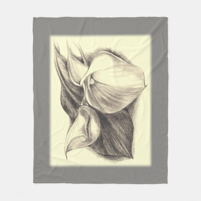 Cobertor De Velo Calla Lily Drawing (Frente)