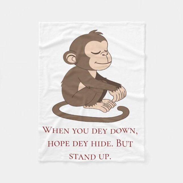Cobertor De Velo Calm Mind Monkey Fleece Blanket (Frente)