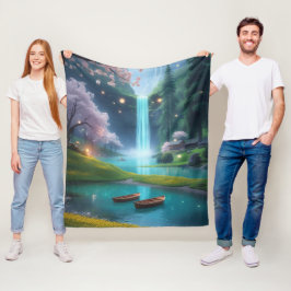 Cobertor De Velo "Calma Lakeside - Águas Turquesas e Barcos-Ruivais