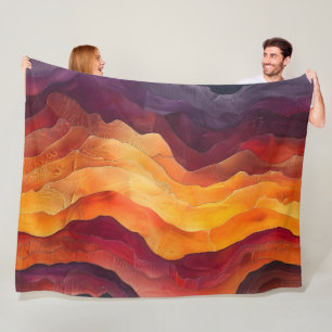 Cobertor De Velo Camadas de Brasa – Camadas Abstratas de Terra e Fo