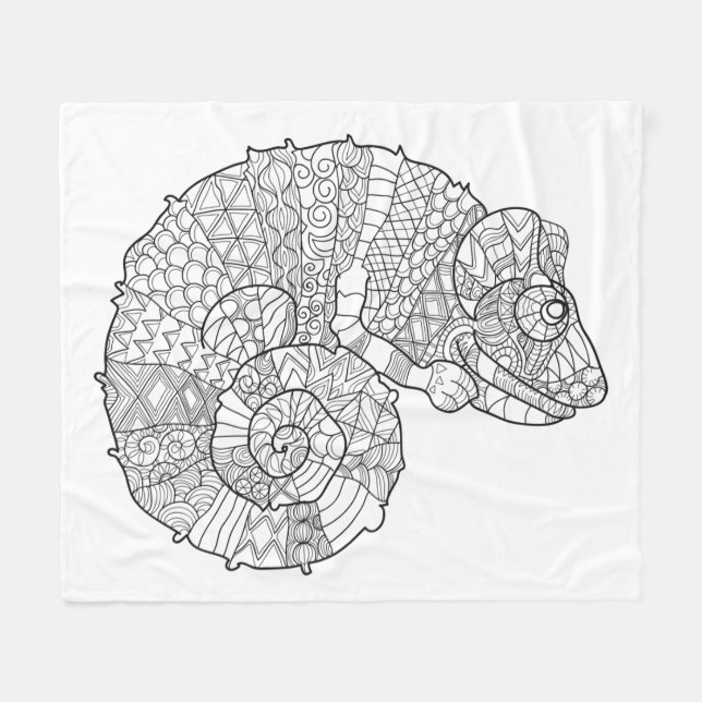 Cobertor De Velo Camaleão Zendoodle (Frente (Horizontal))