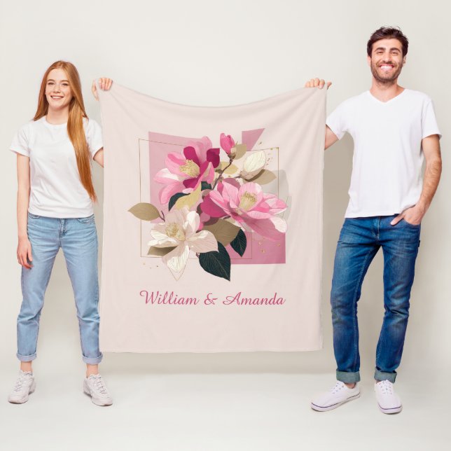 Cobertor De Velo Camellia Rosa Bloom Fleece Blanket (In Situ)