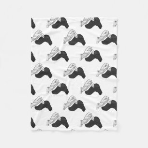 Cobertor De Velo Camelo da silhueta da mão