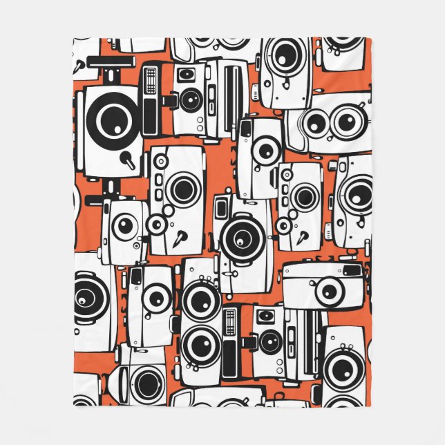 Cobertor De Velo Câmeras Vintage, padrão perfeito. (Frente)