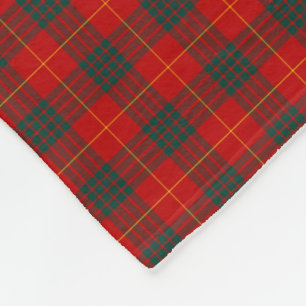 Cobertor De Velo Cameron Vermelho e Floresta Verde Clan Tartan