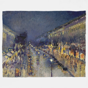 Cobertor De Velo Camille Pissarro - Boulevard Montmartre à Noite
