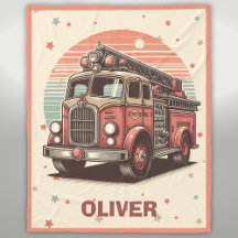 Caminhão de Bombeiros Vintage Charmoso ao Pôr do S