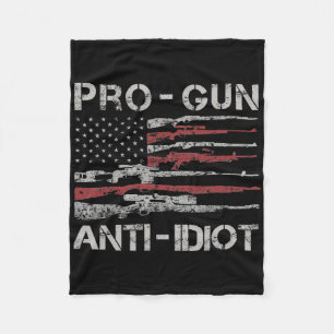 Cobertor De Velo Camisa Anti Idiota Pro Arma Bandeira Vintage EUA 2