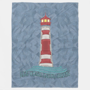 Cobertor De Velo Camisa Azul Ondas do Farol Deixe Sua Luz Seno