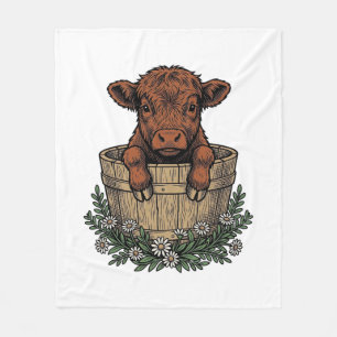 Cobertor De Velo Camisa Bezerro das Terras Altas Vintage Arte Balde