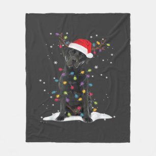 Cobertor De Velo Camisa Black Labrador Xmas Dog Árvore de Natal Luz