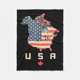 Cobertor De Velo Camisa Com O Canadá E O Mapa Dos Eua - Anexo Améri