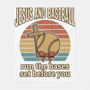 Cobertor De Velo Camisa Cristã Vintage Jesus e Beisebol