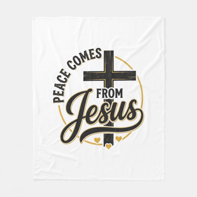 Cobertor De Velo Camisa Cruz Cristã Jesus é a Paz (Frente)