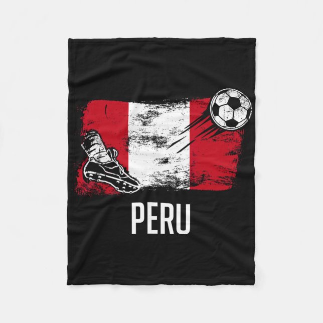 Cobertor De Velo Camisa da bandeira do Peru time de futebol peruano (Frente)