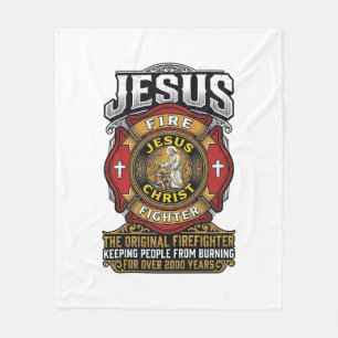 Cobertor De Velo Camisa da Fé Cristã Vintage Bombeiro Jesus